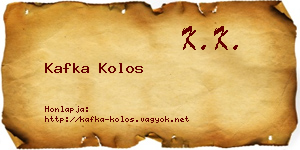 Kafka Kolos névjegykártya