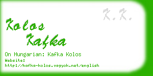 kolos kafka business card